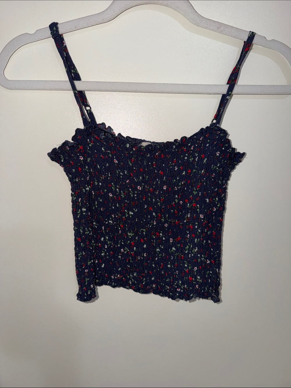 Brandy Melville John Galt Smocked Navy Floral Tank Top - OS